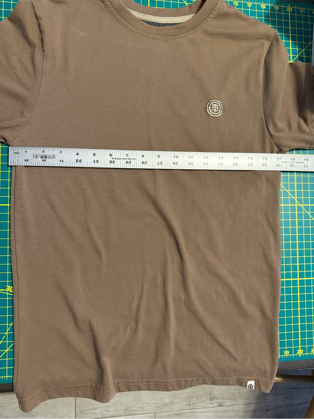 Element Brown Crew Neck Short Sleeve Tee, Small